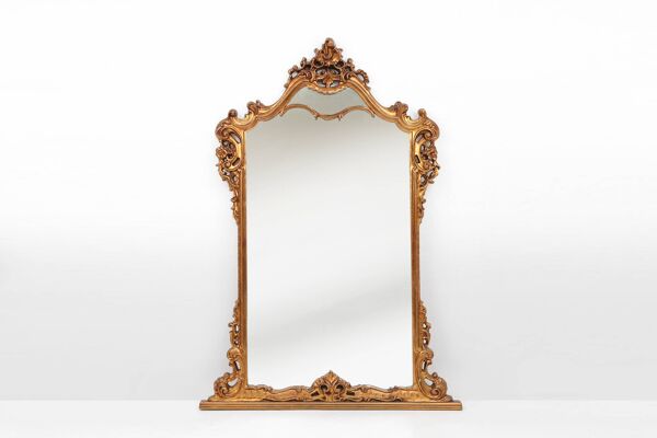 Miroir console en bois sculpté de style Louis XV, France, vers 1970