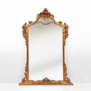 Wood-carved 20th century Louis XV style console mirror, France ca. 1970