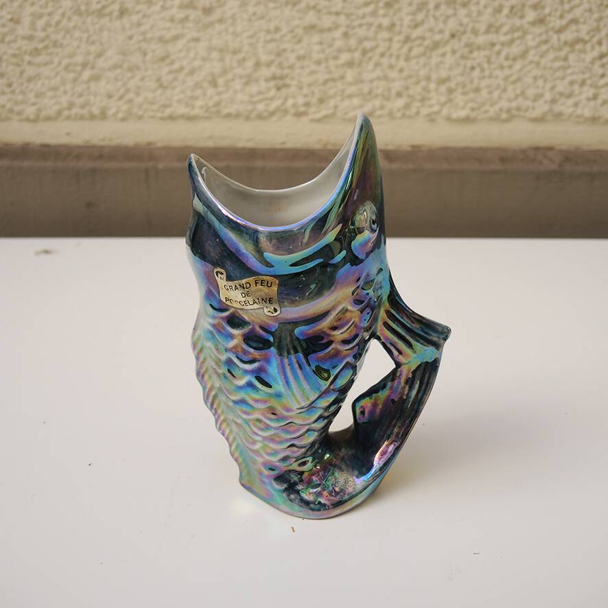 Antique porcelain fish pitcher