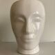 Vintage white ceramic face-shaped vase or planter