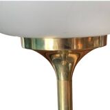 Art Deco floor lamp in brass and opaline glass - 1.30 m