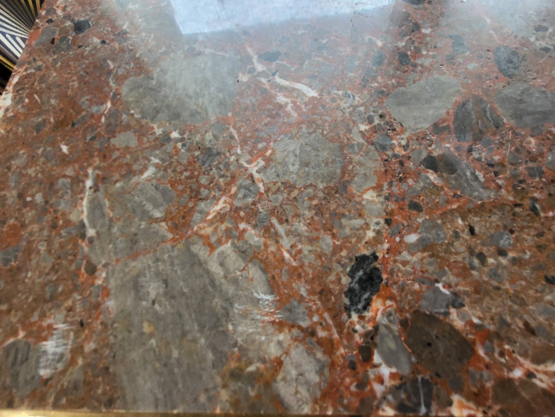 High sideboard in rosewood and marble slab, Louis XVI style, French