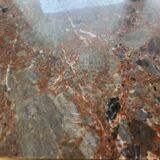 High sideboard in rosewood and marble slab, Louis XVI style, French