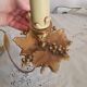Small hand-held candle holder lamp in vintage gold metal