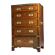 Campaign chest of drawers mahogany 19th century