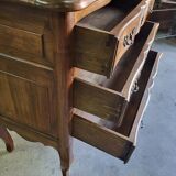 Louis XV walnut chest of drawers with 3 drawers from 1960