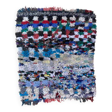Tapis Marocain Boucherouite coloré - 110 x 121 cm
