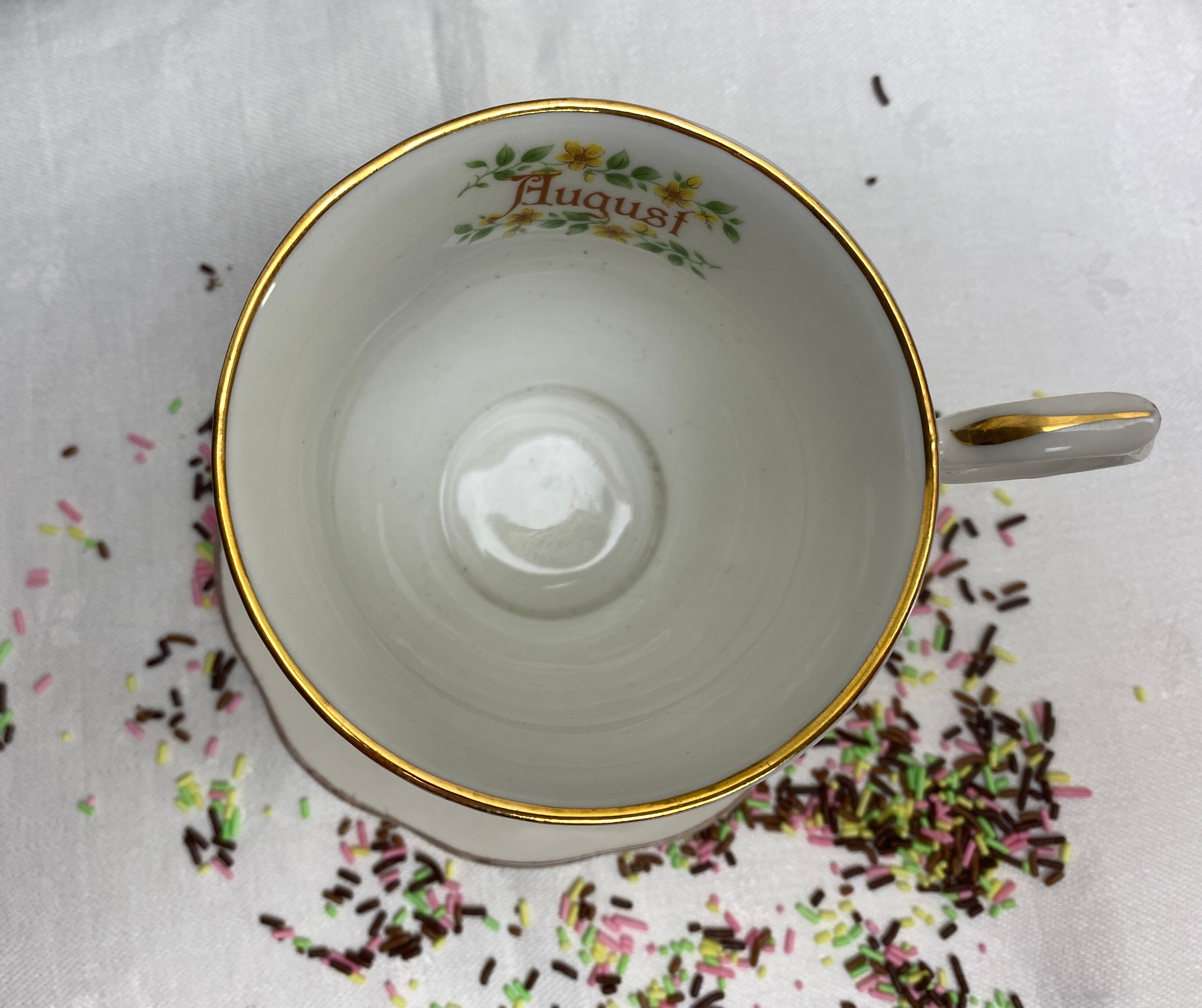 Antique porcelain cup and sub-cup