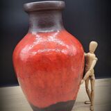 Red ceramic vase
