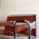 Tawny leather armchair model Wassily B3 by Marcel Breuer
