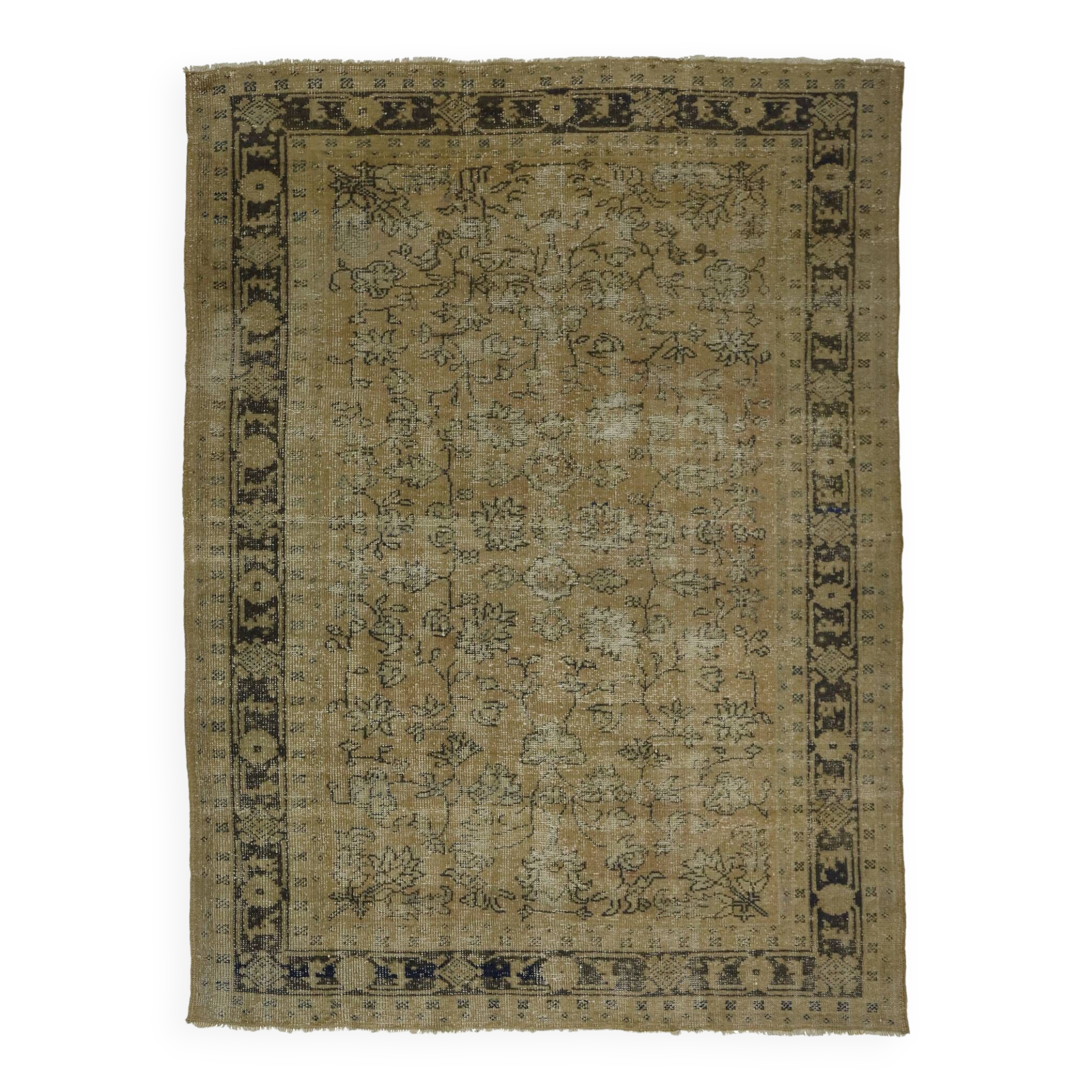 Turkish Anatolian Handmade Vintage Rug 233 cm x 180 cm