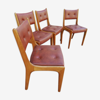 Chaises scandinaves skai bordeaux