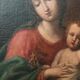 Old painting, oil on canvas, Virgin with Child