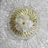 Charming transparent Murano glass leaf ceiling light or chandelier, 1970s