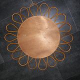 Vintage flower rattan mirror 48cm