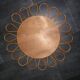 Miroir rotin fleur vintage 48cm