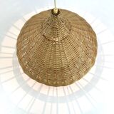 Vintage wicker pendant light from the 1960s.