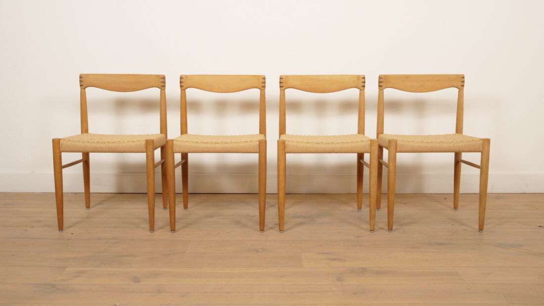 4 x dining chair | Bramin | H.W. Klein | Soaped oak | Restored