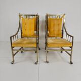 Unique set of mid-century style dining and lounge chairs – gilded, made between 1940-1948 by Flanders Industries Inc, Fort Smith, Arkansas