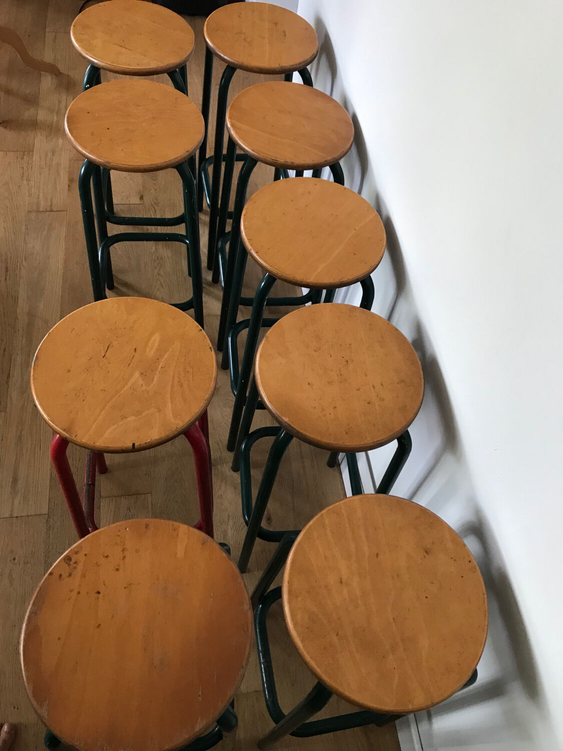 Set of 9 bar stools