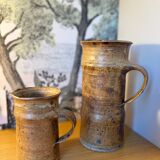 Set of 2 stoneware pitchers