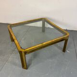 Brutalist Brass T09 coffee table by Peter Ghyczy 1970