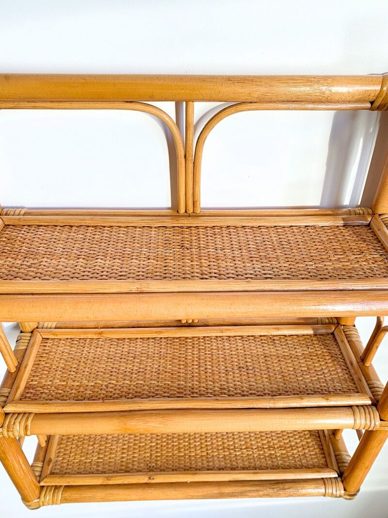 Rattan wall shelf