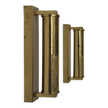 Pair of vintage modernist adjustable wall lights, brass, France 1970.