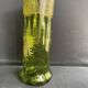 Vase “Nancy with enameled rooster” antique green FT Legras