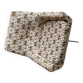 Vintage Mery armchair from the 1960s in brown patterned fabric with a chrome metal base.