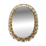 Illuminated floral mirror by Palwa