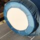 Vintage blue velvet pouf