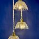 Suspension triple vintage glass chandelier - tableware collection