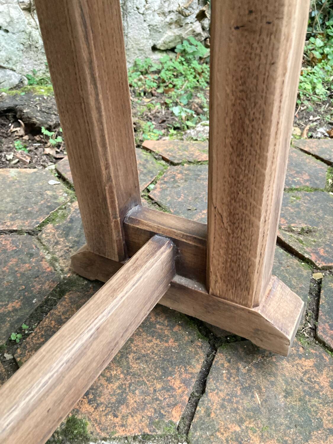 Pair of antique solid oak benches