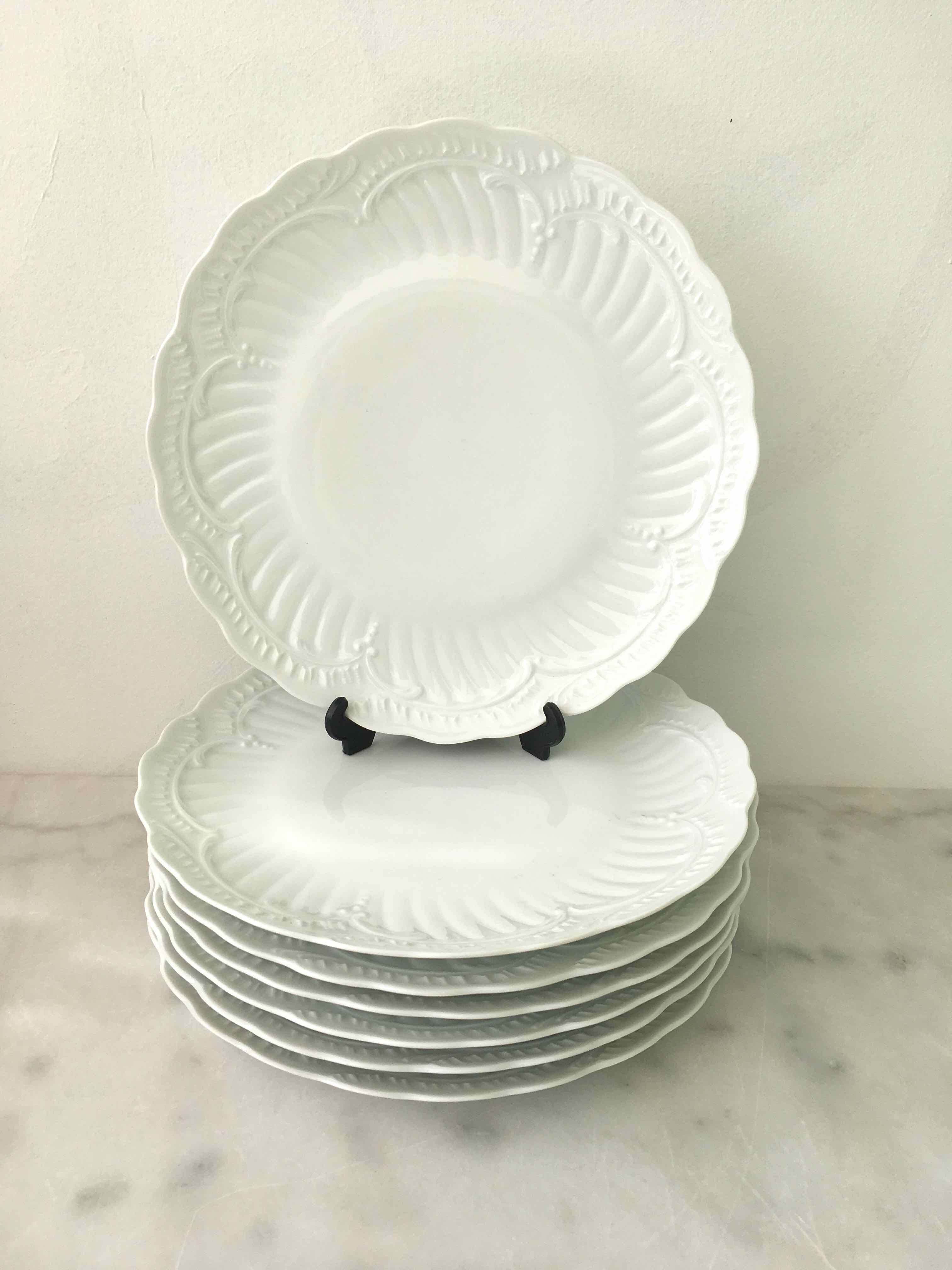 Set de 7 assiettes porcelaine fine de Limoges