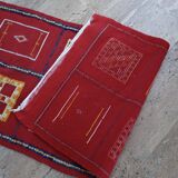 Moroccan red carpet wool corridor format, 70s