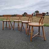 Set of 4 solid organic chairs