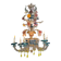 Venetian Rezzonico chandelier in multicoloured Murano glass circa 1900
