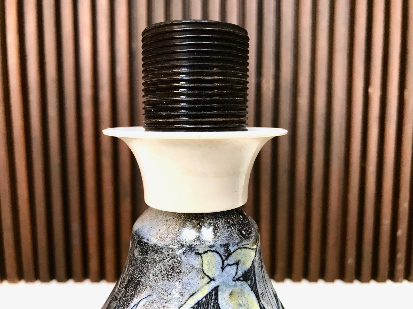 Swedish glazed ceramic table lamp by Marian Zawadzki for Tilgmans Keramik, 1957