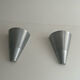 Pair of vintage conical wall lights, ribbed metal, Sweden 1970