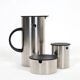 Ensemble Stelton / Erik Magnussen “EM 77” avec thermos, cruche à lait et sucrier / Acier inoxydable / 0,5 L / Design danois moderne
