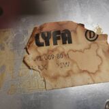 LYFA ceiling lights, white opaline glass, metal suspension, 1950s Denmark