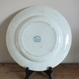 Plat rond en Terre de Fer, Service Nénuphar Salins E.C Samaritaine