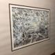 Painting j. garelli winter landscape 01/86 under glass + wood frame
