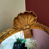 Large round gold metal mirror