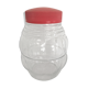 Bocal vintage forme bombée avec bouchon rouge
