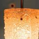 Vintage hexagonal glass and chrome pendant lamp from the 1960s.