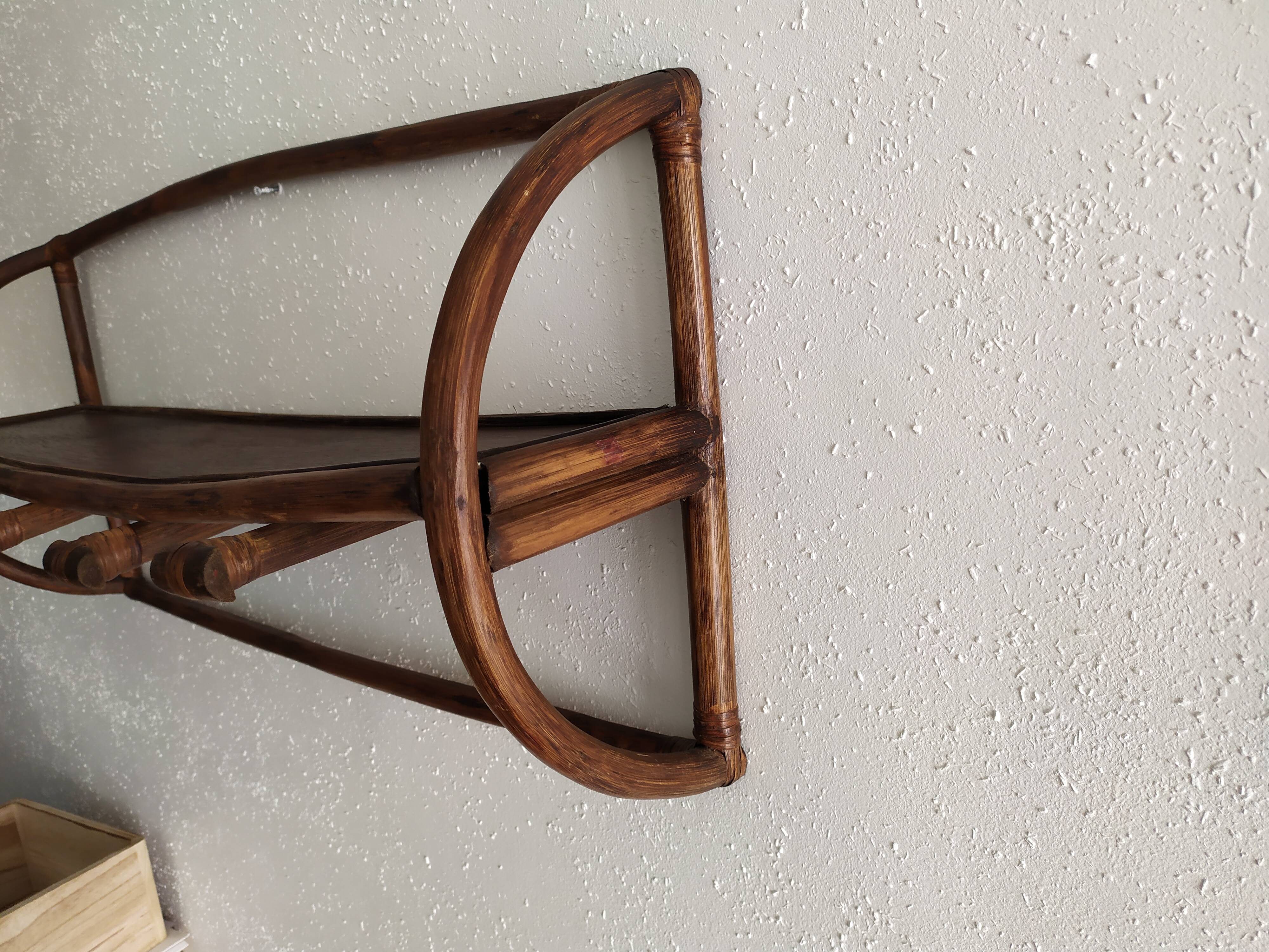 Rattan wall coat holder