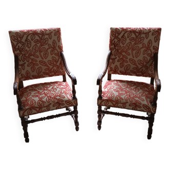 Pair of Louis XIII armchairs