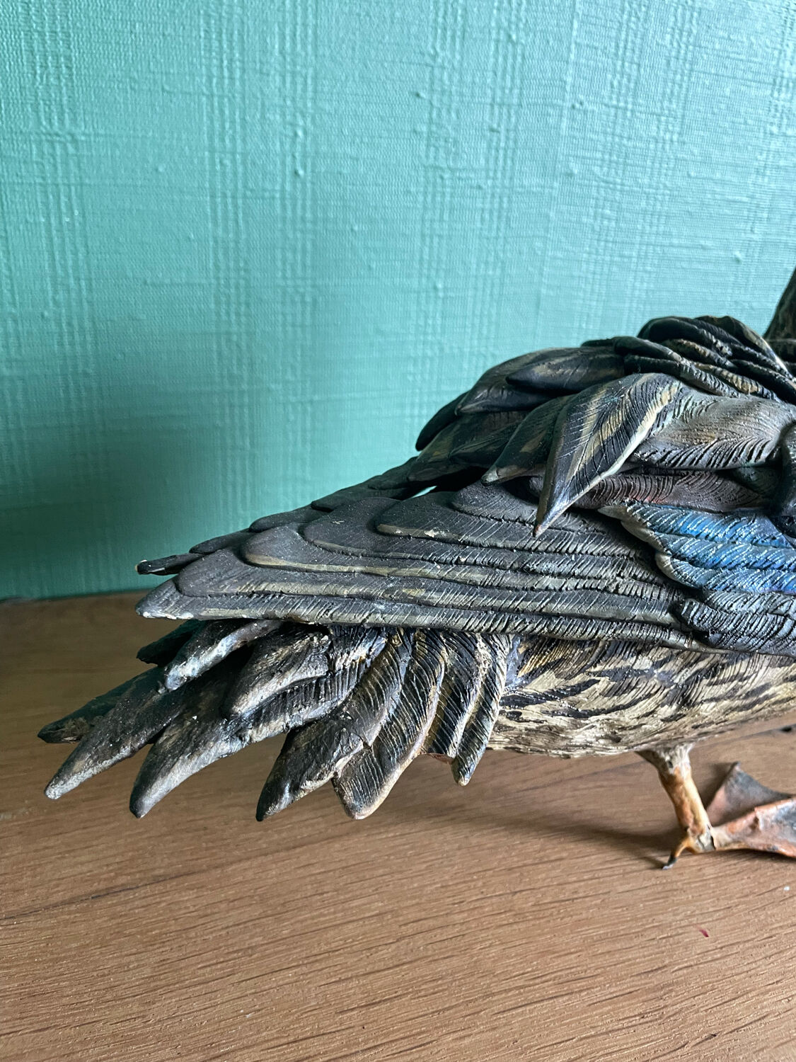 Polychrome terracotta duck